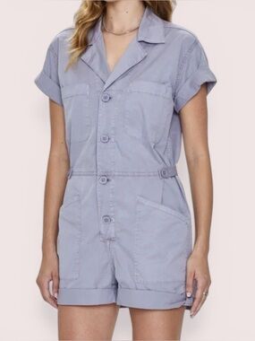 Pistola Parker Utility Romper Sz S Purple Amethyst Snow Short Sleeve EUC READ